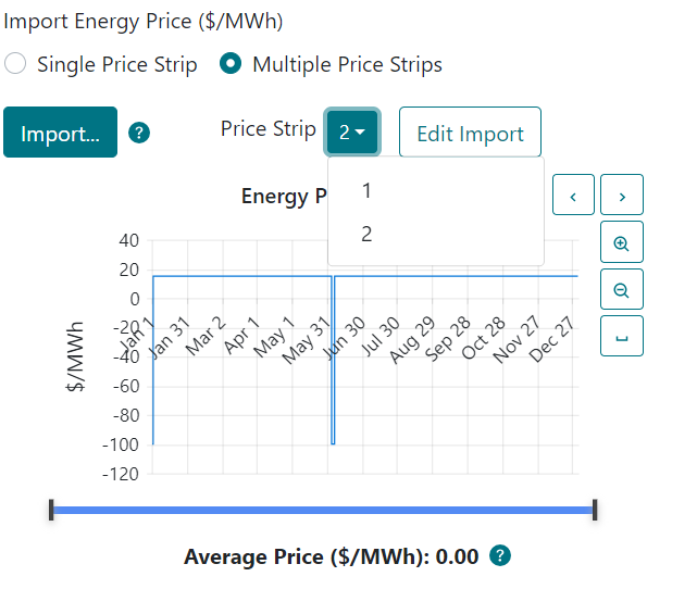 price strip drop down