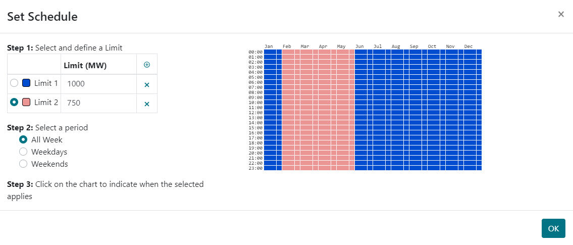 export schedule