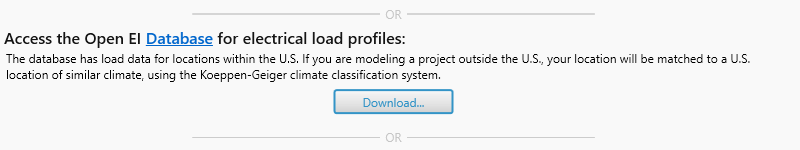 OpenEI Database Download