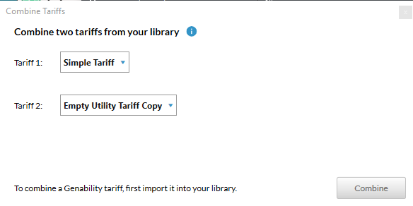 combine 2 tariff libary